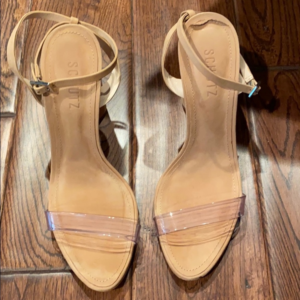Schutz vinyl block heel sandal